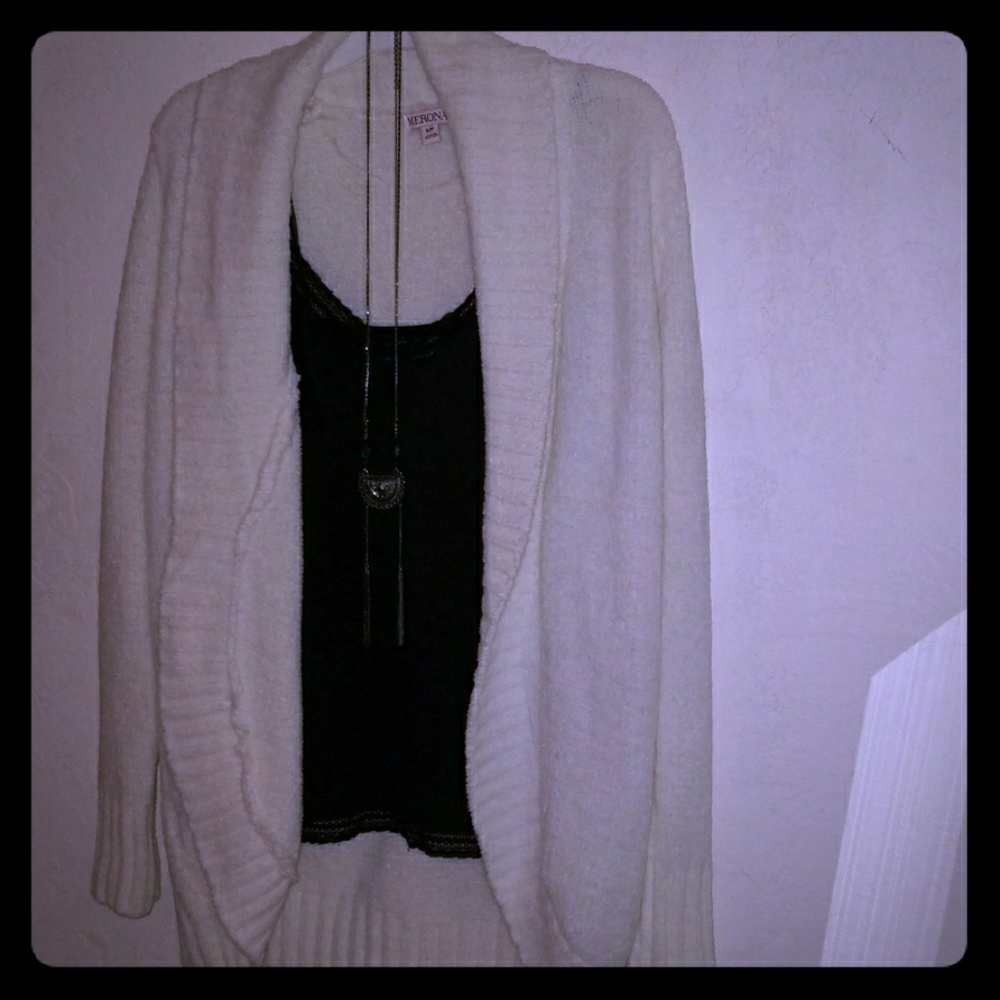 Adorable fuzzy cardigan!
